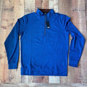 Straight Down Edmonton blue indigo quarter zip performance jacket men's Large